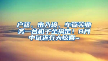 户籍、出入境、车管等业务一台机子全搞定！8月中旬还有大惊喜~