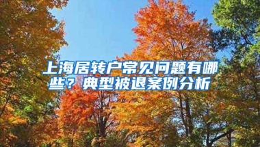 上海居转户常见问题有哪些？典型被退案例分析