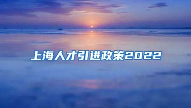 上海人才引进政策2022