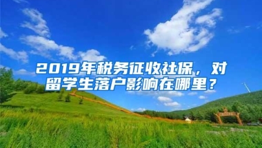 2019年税务征收社保，对留学生落户影响在哪里？