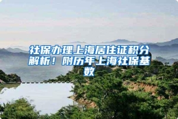 社保办理上海居住证积分解析！附历年上海社保基数