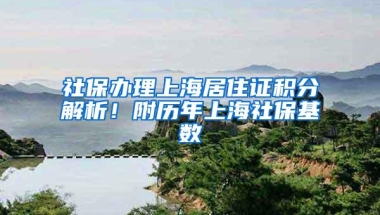 社保办理上海居住证积分解析！附历年上海社保基数