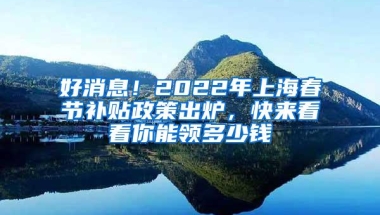 好消息！2022年上海春节补贴政策出炉，快来看看你能领多少钱