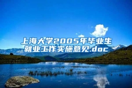 上海大学2005年毕业生就业工作实施意见.doc