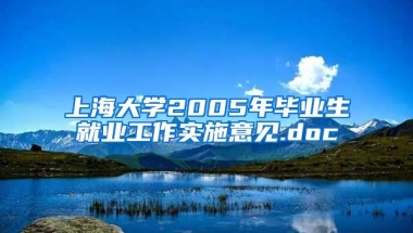 上海大学2005年毕业生就业工作实施意见.doc