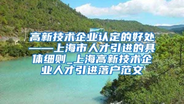 高新技术企业认定的好处——上海市人才引进的具体细则_上海高新技术企业人才引进落户范文