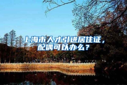 上海市人才引进居住证，配偶可以办么？