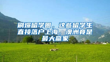 刷爆留学圈，这些留学生直接落户上海，澳洲竟是最大赢家