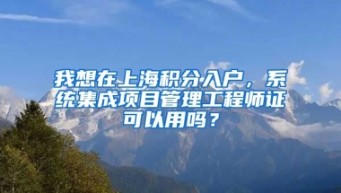 我想在上海积分入户，系统集成项目管理工程师证可以用吗？