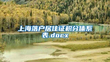 上海落户居住证积分体系表.docx