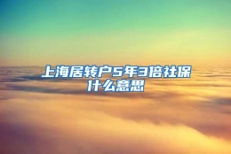 上海居转户5年3倍社保什么意思