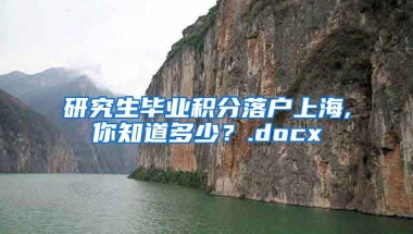 研究生毕业积分落户上海,你知道多少？.docx