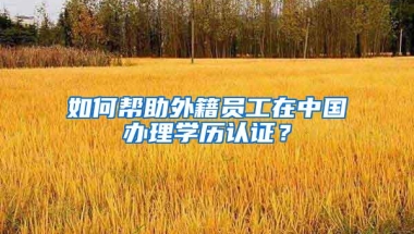 如何帮助外籍员工在中国办理学历认证？