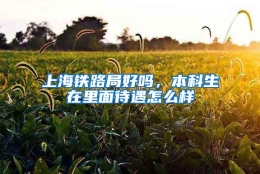 上海铁路局好吗，本科生在里面待遇怎么样