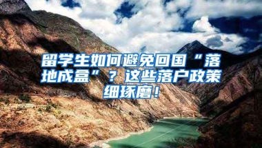 留学生如何避免回国“落地成盒”？这些落户政策细琢磨！