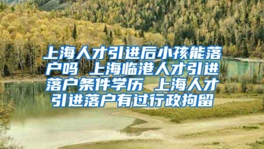 上海人才引进后小孩能落户吗 上海临港人才引进落户条件学历 上海人才引进落户有过行政拘留