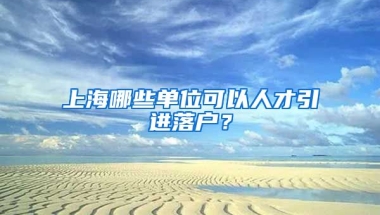 上海哪些单位可以人才引进落户？