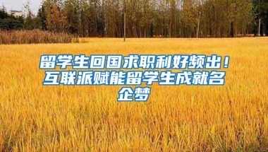 留学生回国求职利好频出！互联派赋能留学生成就名企梦