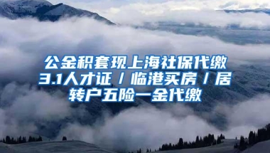 公金积套现上海社保代缴3.1人才证／临港买房／居转户五险一金代缴