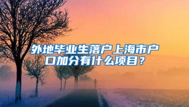 外地毕业生落户上海市户口加分有什么项目？