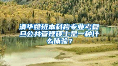 清华姚班本科跨专业考复旦公共管理硕士是一种什么体验？