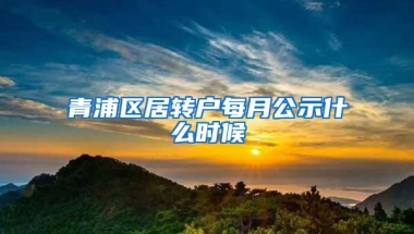 青浦区居转户每月公示什么时候