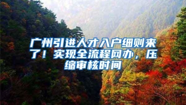 广州引进人才入户细则来了！实现全流程网办，压缩审核时间