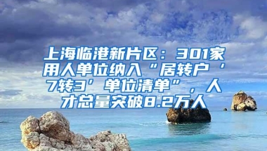 上海临港新片区：301家用人单位纳入“居转户‘7转3’单位清单”，人才总量突破8.2万人