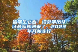 留学生必看！海外学历认证最新规则来了，2023年开始实行