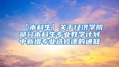 【本科生】关于经济学院部分本科生专业教学计划中新增专业选修课的通知