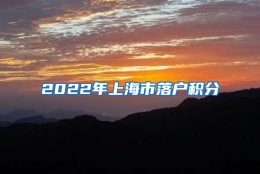 2022年上海市落户积分