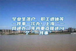 毕业生落户、职工退休等一件事一次办！上海“一网通办”年内重点推进14个“一件事”