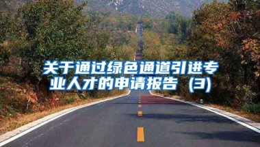 关于通过绿色通道引进专业人才的申请报告 (3)