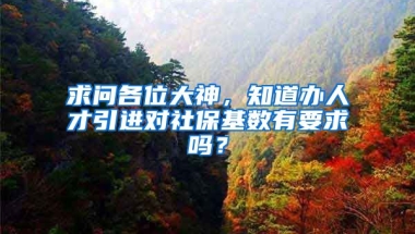 求问各位大神，知道办人才引进对社保基数有要求吗？