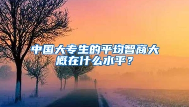 中国大专生的平均智商大概在什么水平？