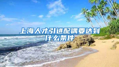 上海人才引进配偶要达到什么条件