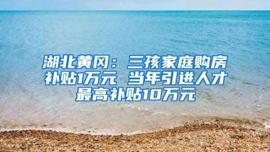 湖北黄冈：三孩家庭购房补贴1万元 当年引进人才最高补贴10万元