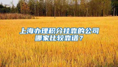 上海办理积分挂靠的公司哪家比较靠谱？