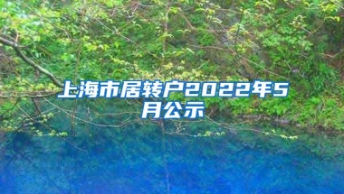 上海市居转户2022年5月公示