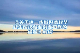 《关于进一步做好高校毕业生留汉就业创业工作的通知》解读