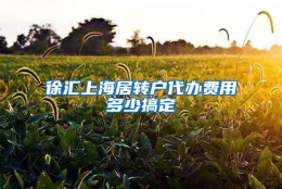 徐汇上海居转户代办费用多少搞定