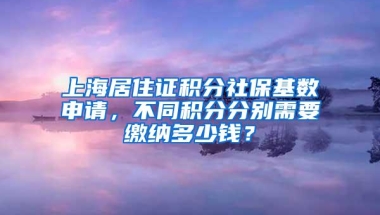 上海居住证积分社保基数申请，不同积分分别需要缴纳多少钱？