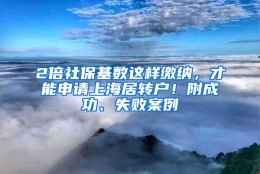 2倍社保基数这样缴纳，才能申请上海居转户！附成功、失败案例