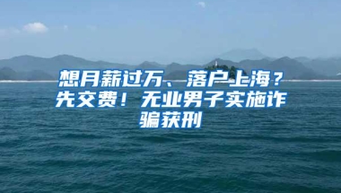 想月薪过万、落户上海？先交费！无业男子实施诈骗获刑