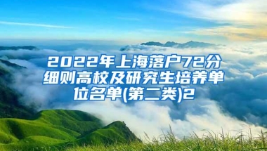 2022年上海落户72分细则高校及研究生培养单位名单(第二类)2