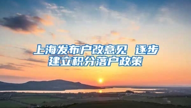 上海发布户改意见 逐步建立积分落户政策