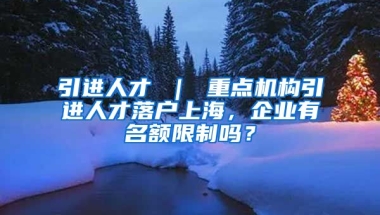 引进人才 ｜ 重点机构引进人才落户上海，企业有名额限制吗？