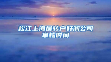 松江上海居转户好润公司审核时间