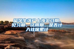 留学生落户上海实习期、见习期、试用期，是否计入社保累计