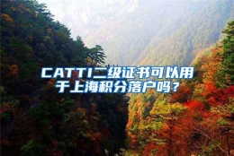 CATTI二级证书可以用于上海积分落户吗？